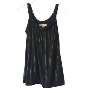 Sushi flower metallic shiny tank top small